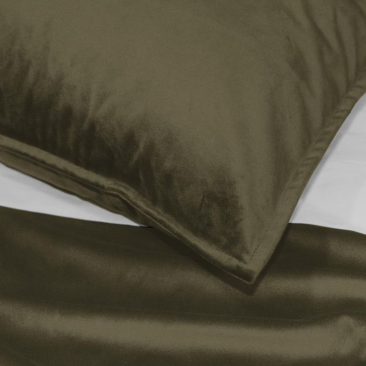 Cascade Velvet Olive 8 Piece Duvet Cover Set Duvet Covers By Colcha Linens