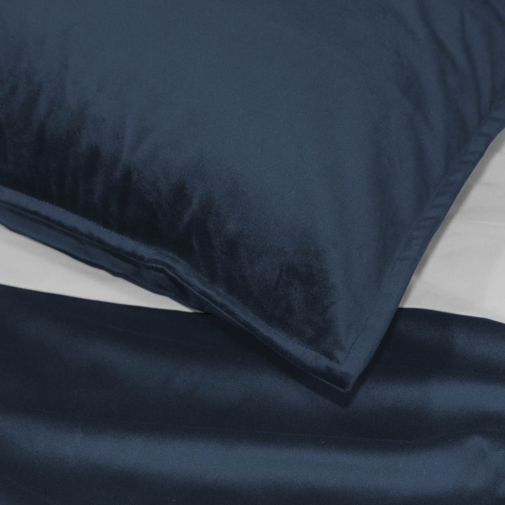 Cascade Velvet True Navy 8 Piece Comforter Set Comforter Sets By Colcha Linens