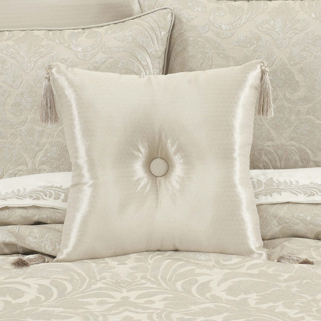 Celine Champagne Square Decorative Throw Pillow 18" x 18" Throw Pillows By J. Queen New York