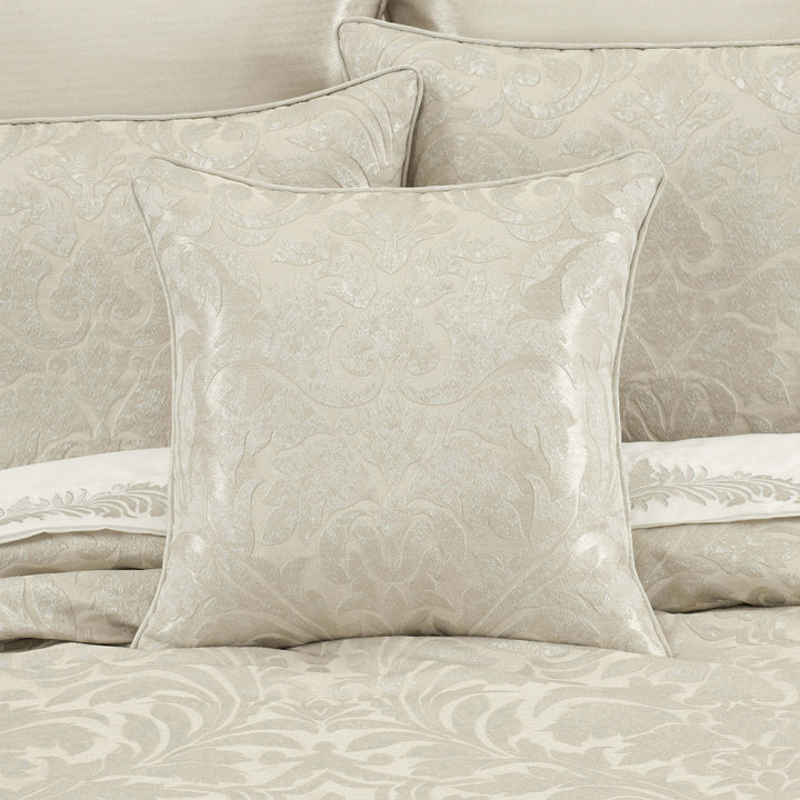 Celine Champagne Square Decorative Throw Pillow 20" x 20" Throw Pillows By J. Queen New York