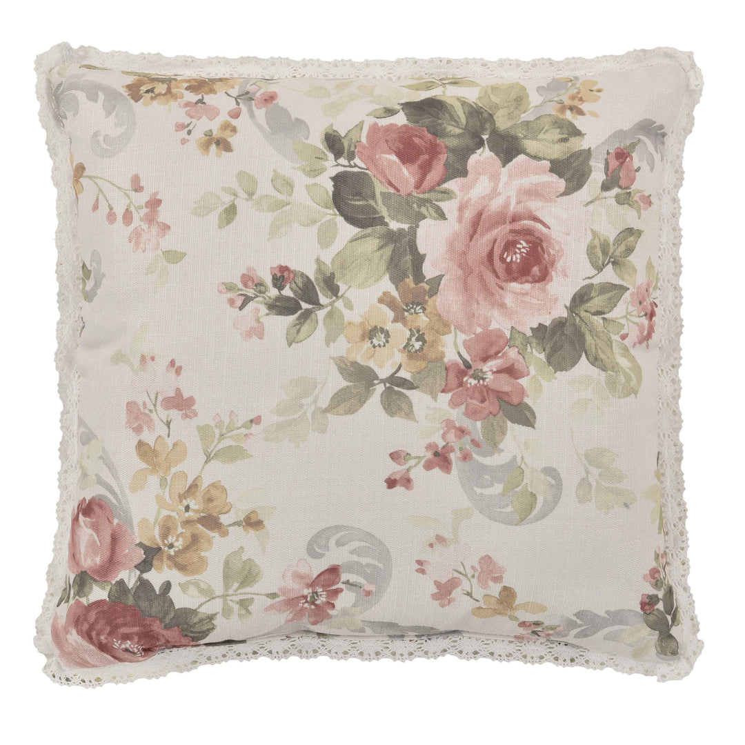 Chablis Rose Gold Square Decorative Throw Pillow 16" x 16" Throw Pillows By J. Queen New York