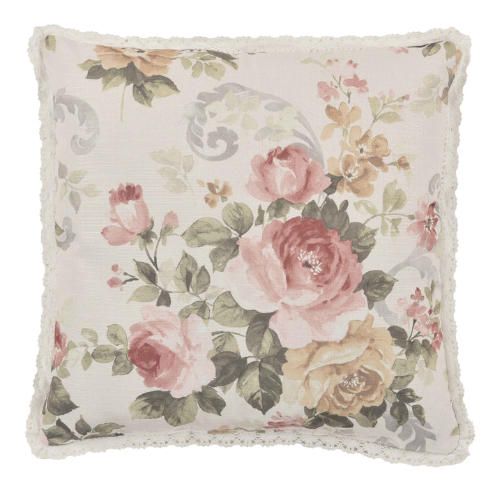 Chablis Rose Gold Square Decorative Throw Pillow 16" x 16" Throw Pillows By J. Queen New York