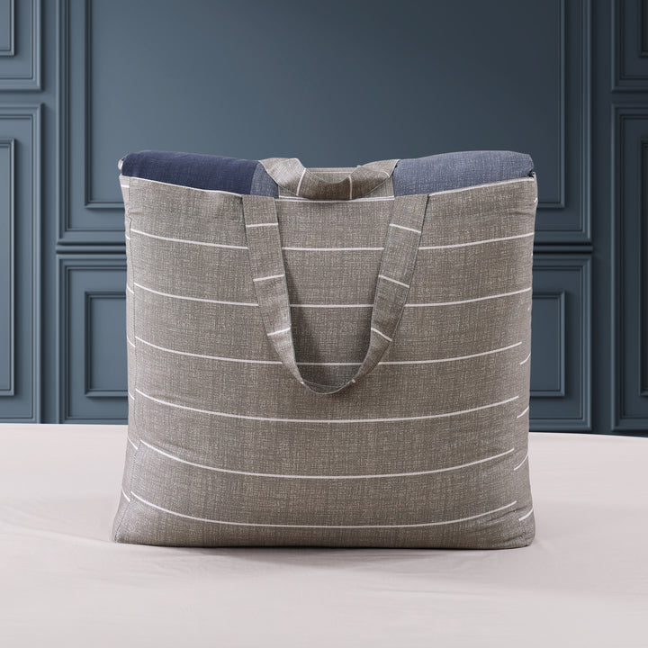 Bebejan Checkered Navy Tan 5 Piece Reversible Comforter Set Comforter Sets By Bebejan®