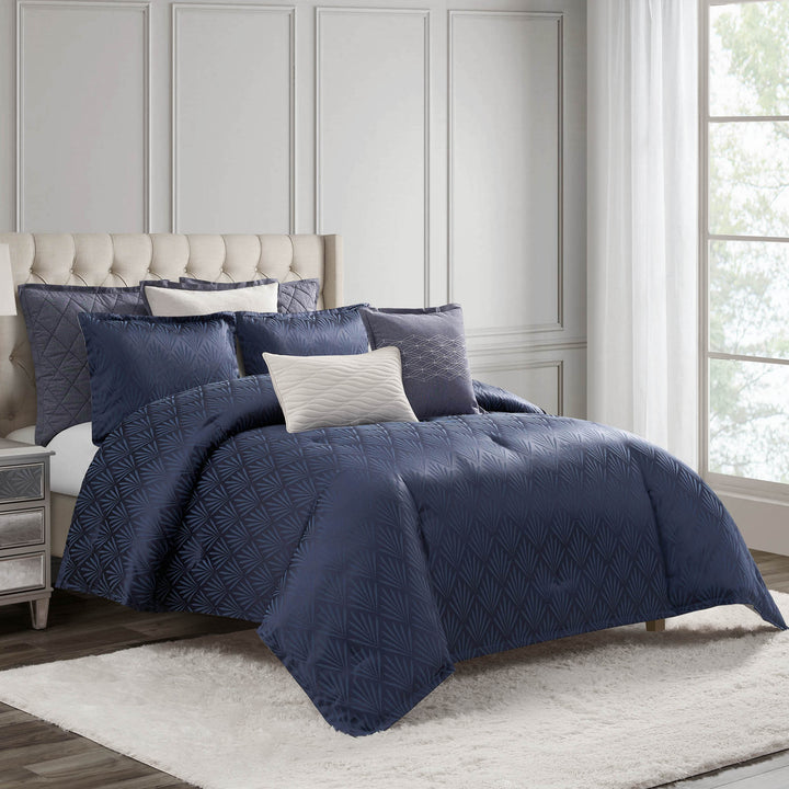 Chloe Navy 3 Piece Comforter Set