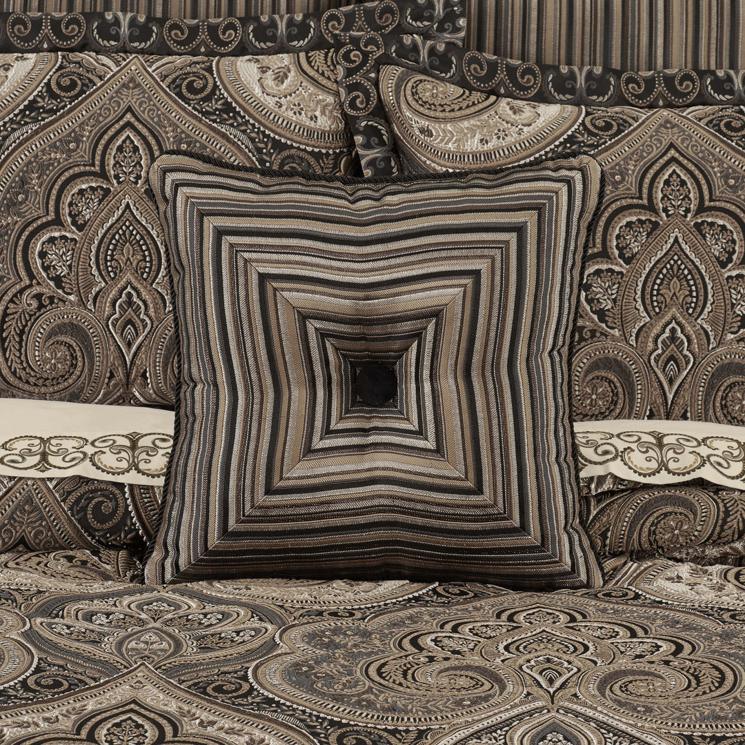 Cipriana Bronze Square Decorative Throw Pillow 18" x 18" Throw Pillows By J. Queen New York