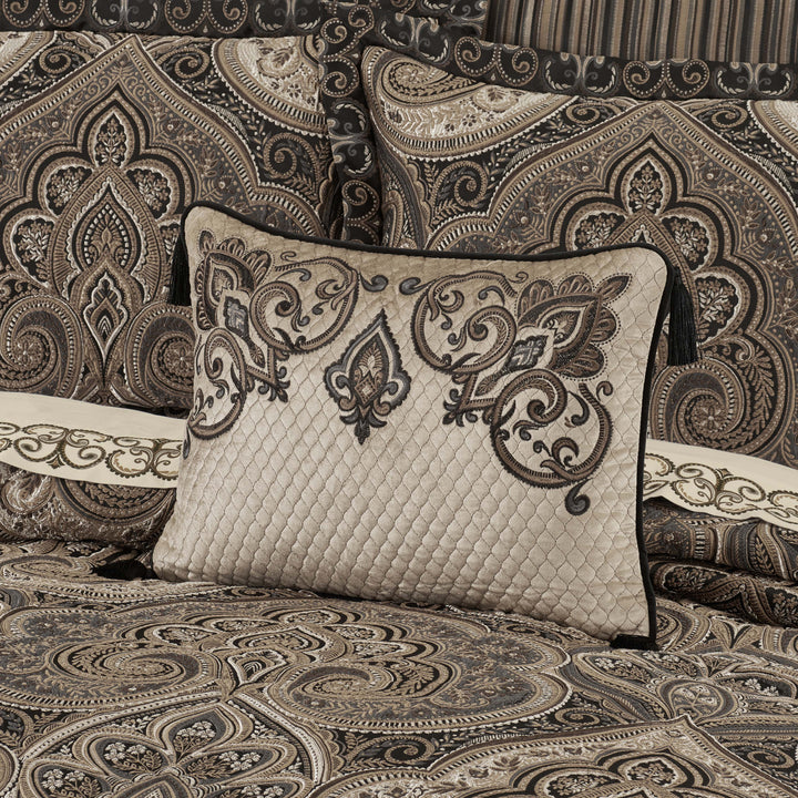 Cipriana Gold Boudoir Decorative Throw Pillow 20" x 13" Throw Pillows By J. Queen New York