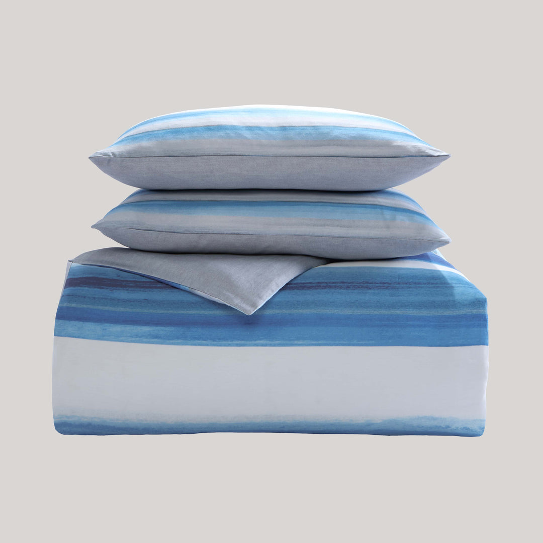 Bebejan Coastal Stripe 200 Thread Count 100% Cotton Sateen 5 Piece Reversible Comforter Set Comforter Sets By Bebejan®