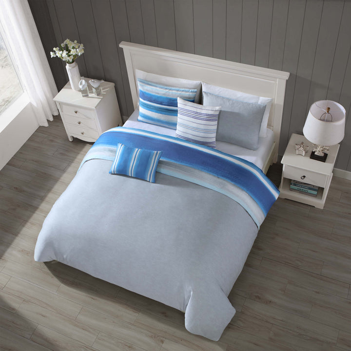 Bebejan Coastal Stripe 100% Cotton 5 Piece Reversible Comforter Set Comforter Sets By Bebejan®