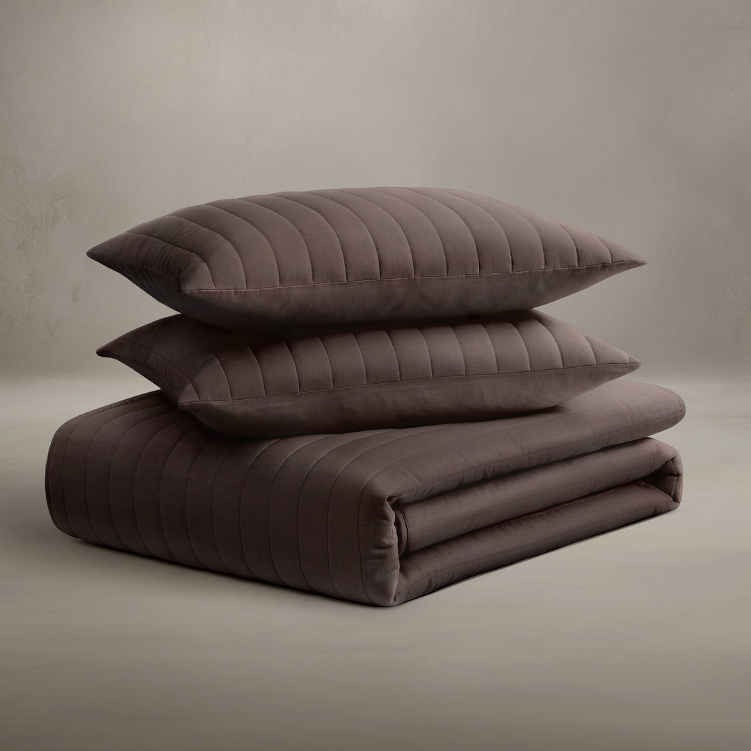 Egyptian Cotton-European Linen Quilt Set Coverlet By Pure Parima