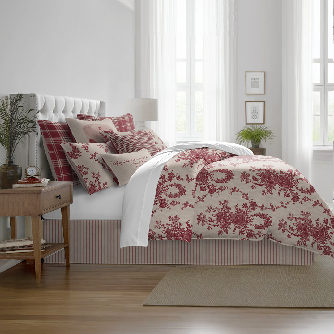 Country Lane Crimson 8 Piece Comforter Set Comforter Sets By Colcha Linens