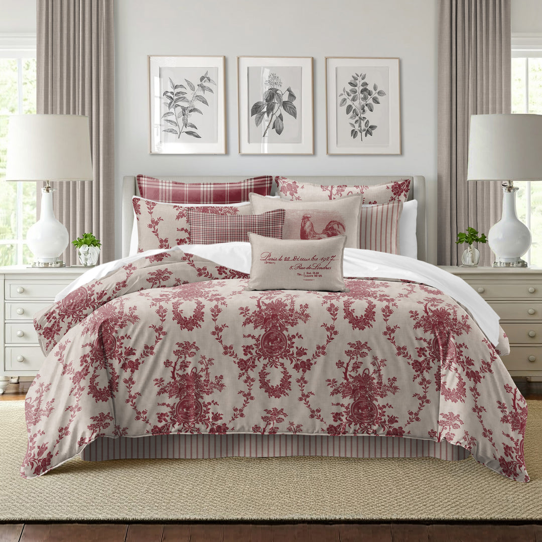 Country Lane Crimson 8 Piece Comforter Set Comforter Sets By Colcha Linens