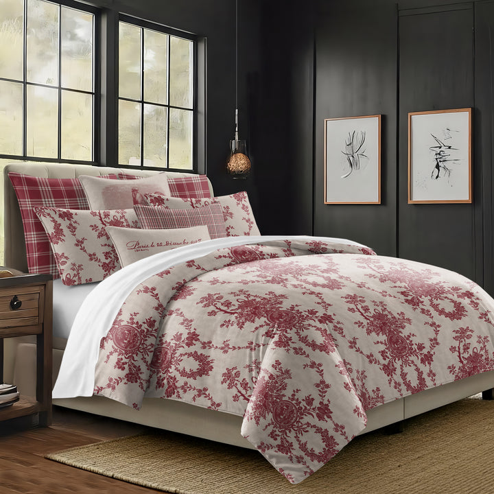 Country Lane Crimson 8 Piece Comforter Set Comforter Sets By Colcha Linens