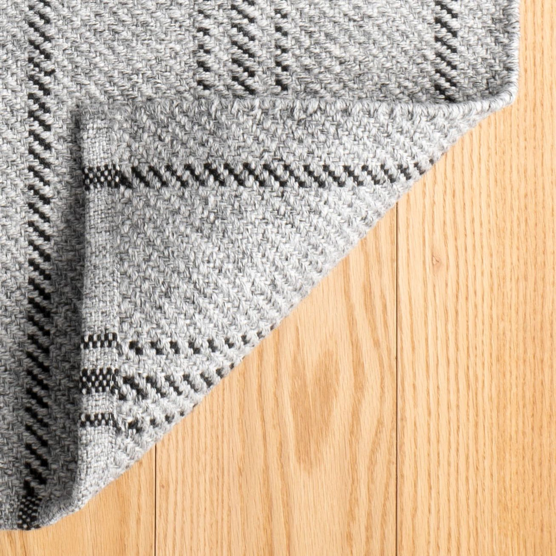 Melange Stripe Grey/Black Handwoven Indoor/Outdoor Rug Rug By Annie Selke