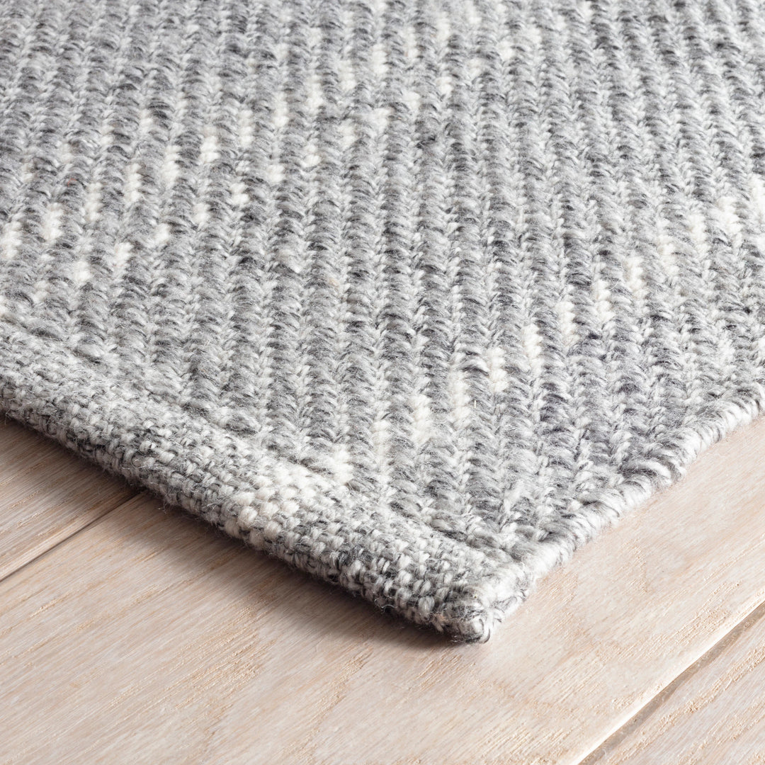 Melange Stripe Grey/Ivory Handwoven Indoor/Outdoor Rug Rug By Annie Selke