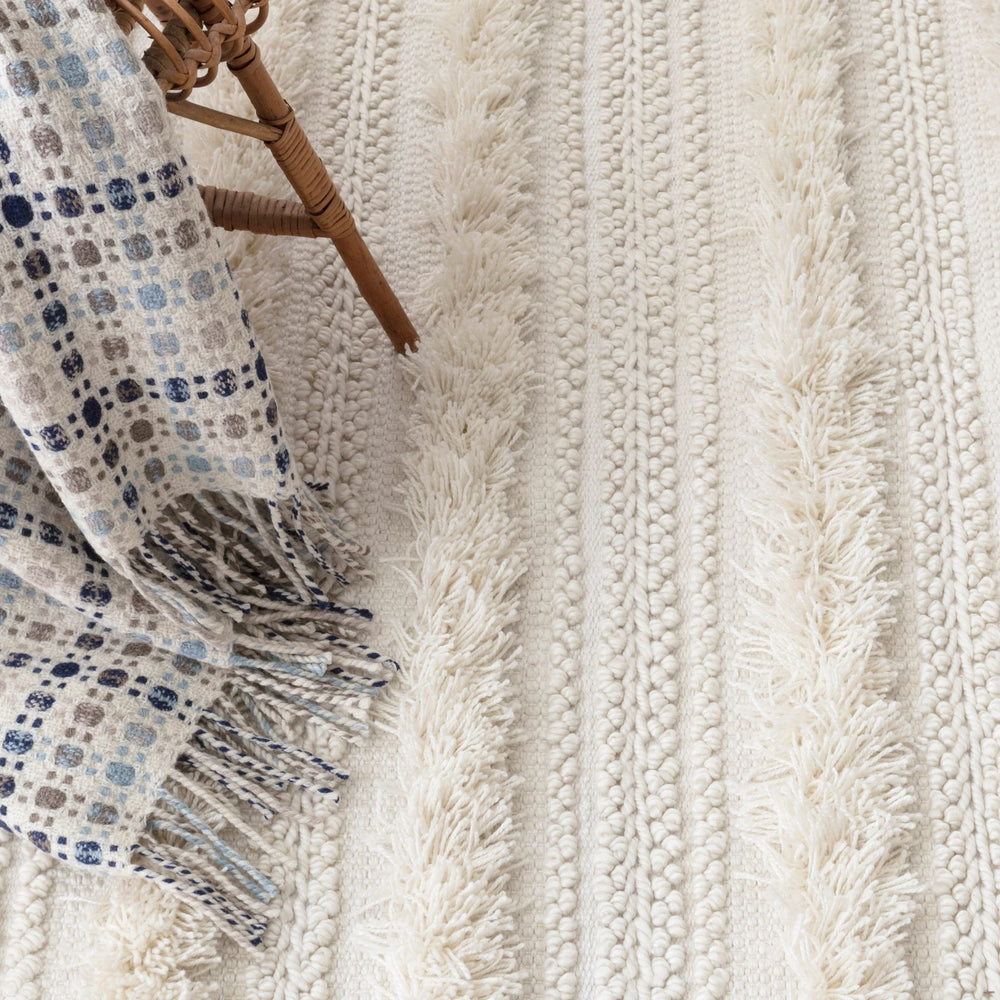 Zhara Stripe Ivory Handwoven Performance Rug Rug By Annie Selke