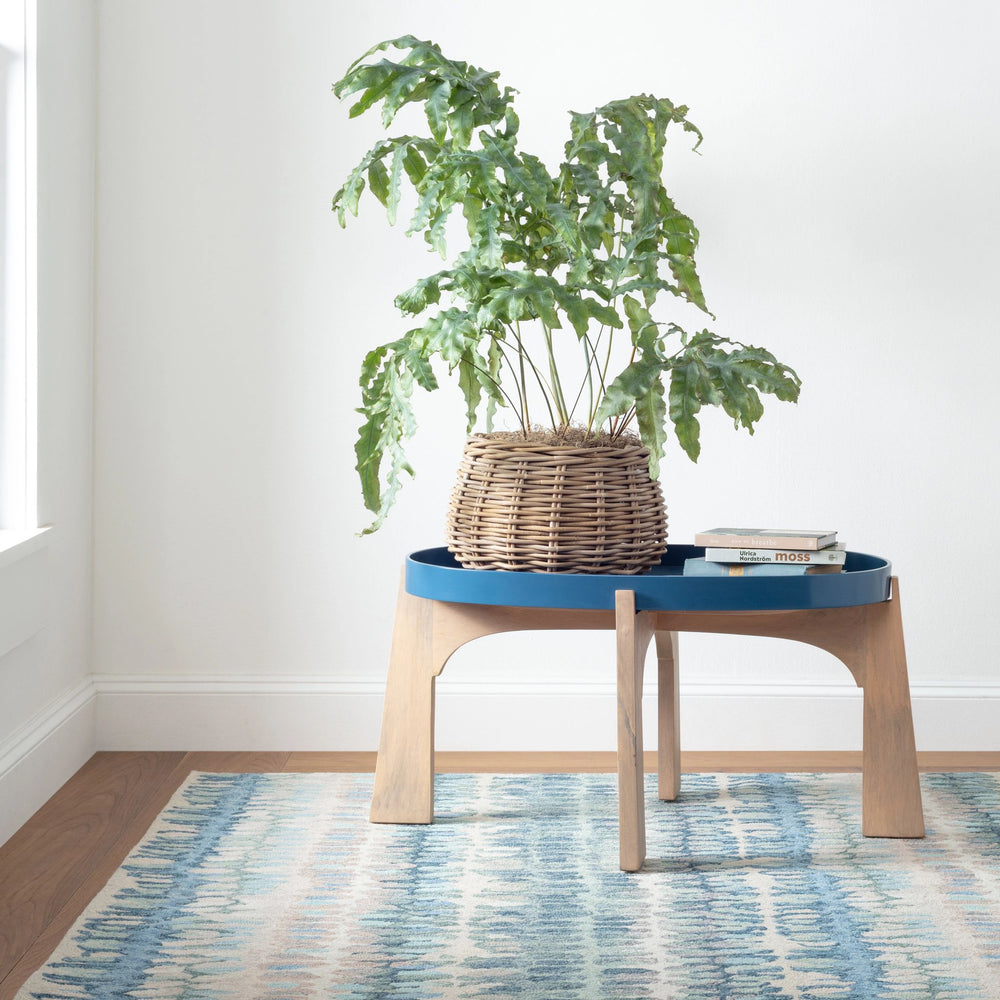 Paint Chip Blue Hand Micro Hooked Wool Rug Rug By Annie Selke