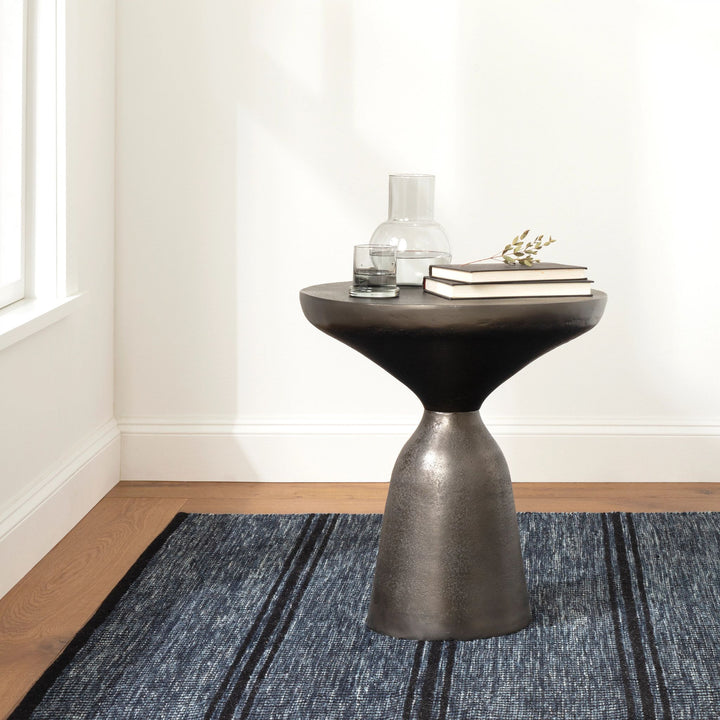 Malta Navy Handwoven Wool Rug Rug By Annie Selke