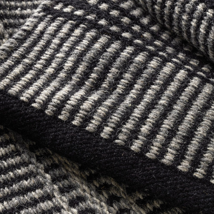 Malta Black Handwoven Wool Rug Rug By Annie Selke