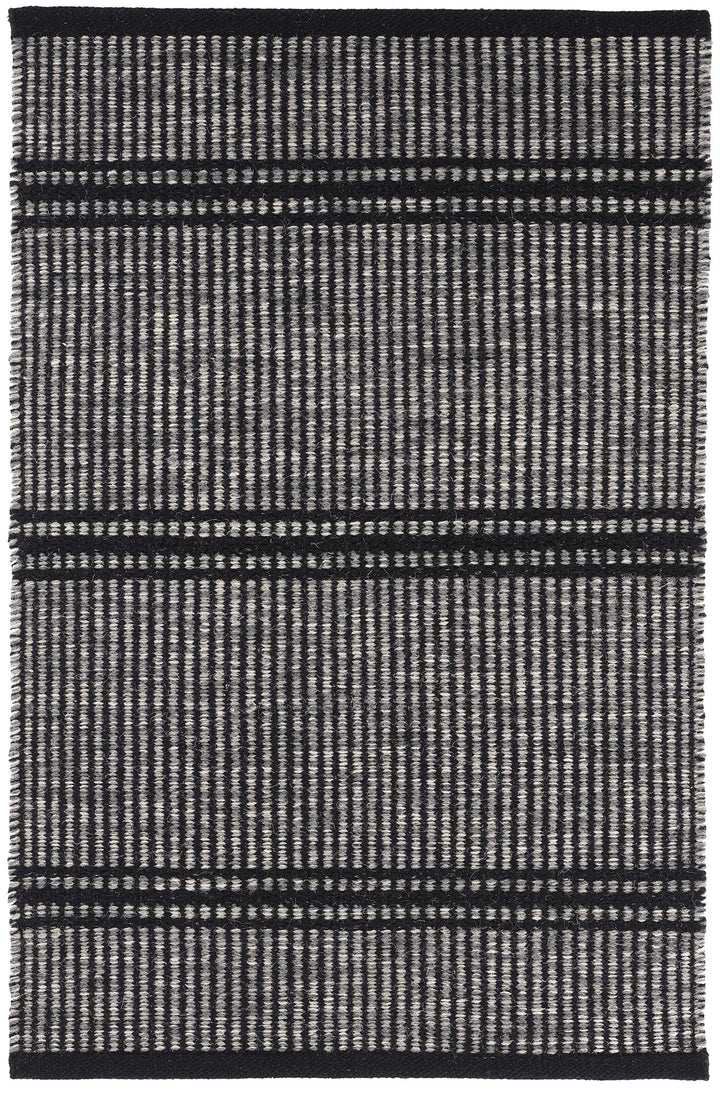 Malta Black Handwoven Wool Rug Rug By Annie Selke