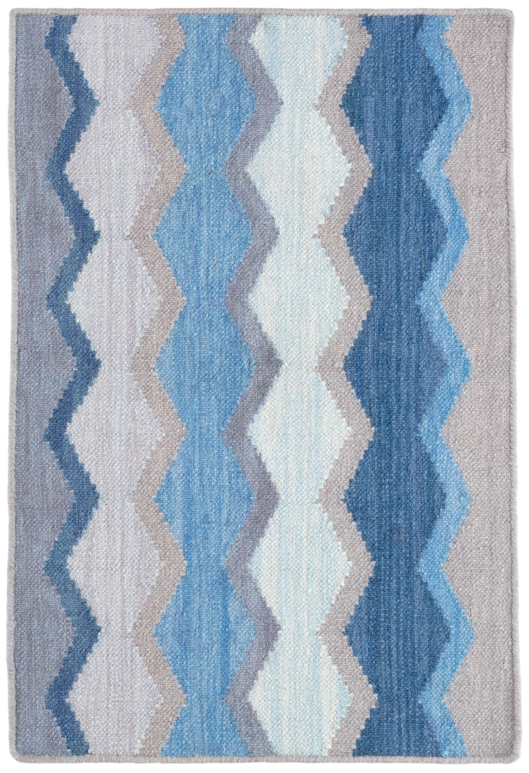 Safety Net Blue Handwoven Wool Rug Rug By Annie Selke