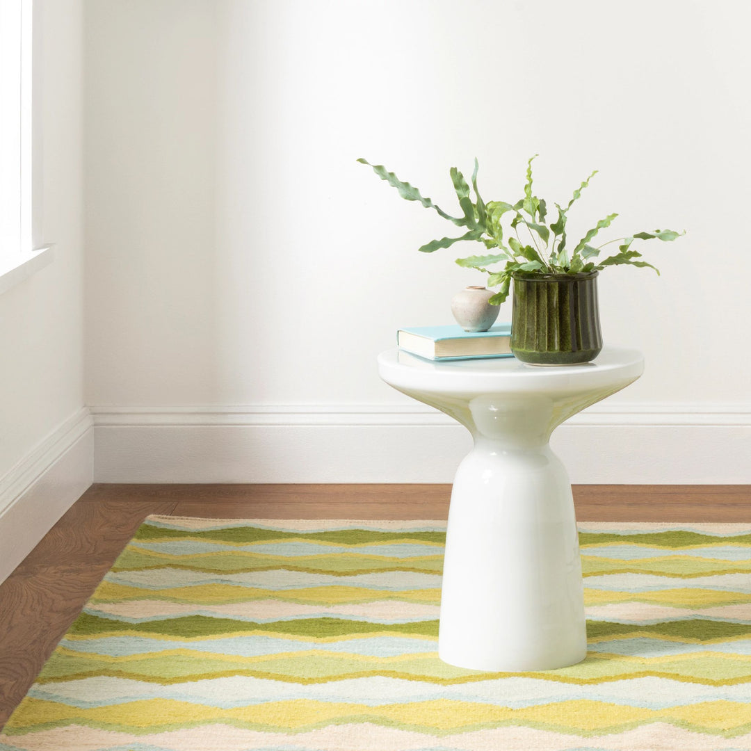 Safety Net Green Handwoven Wool Rug Rug By Annie Selke