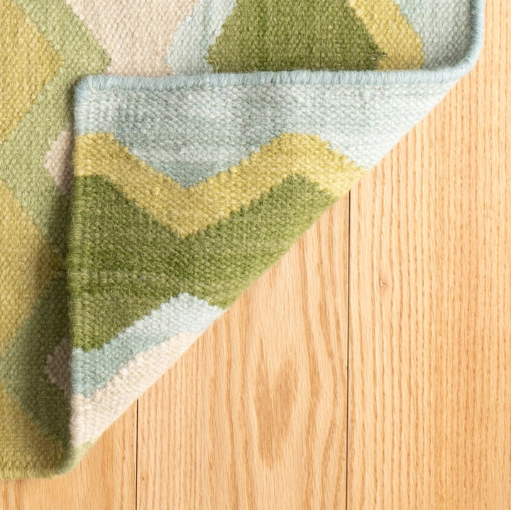 Safety Net Green Handwoven Wool Rug Rug By Annie Selke