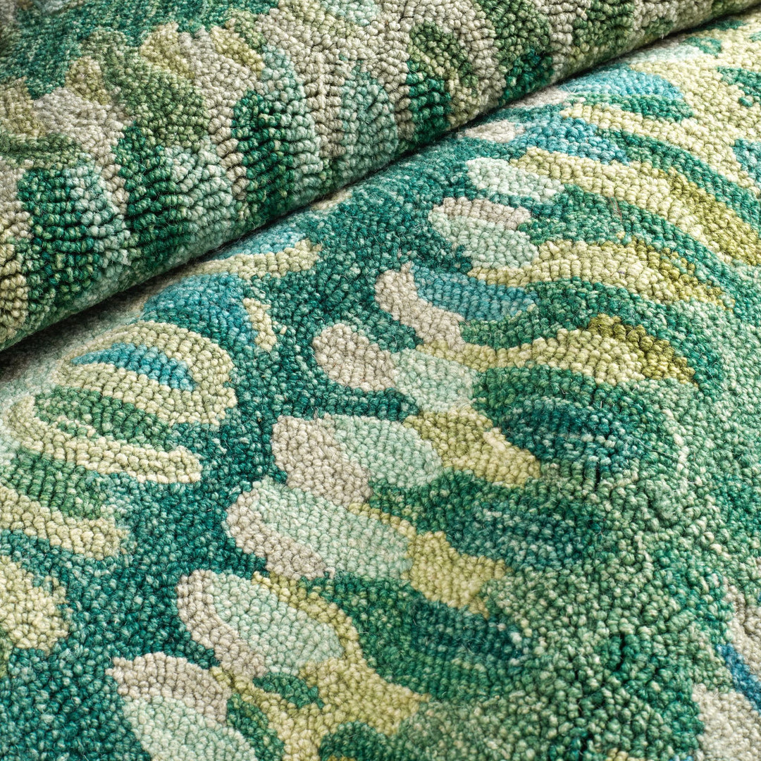 Paint Chip Moss Hand Micro Hooked Wool Rug Rug By Annie Selke