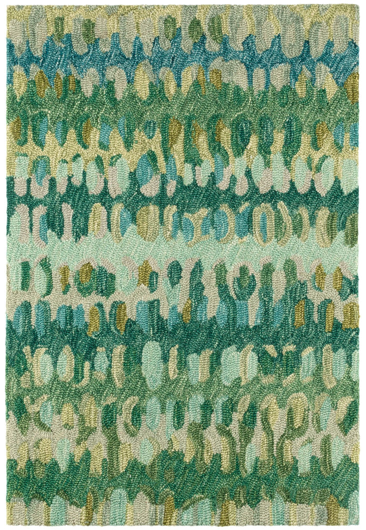 Paint Chip Moss Hand Micro Hooked Wool Rug Rug By Annie Selke