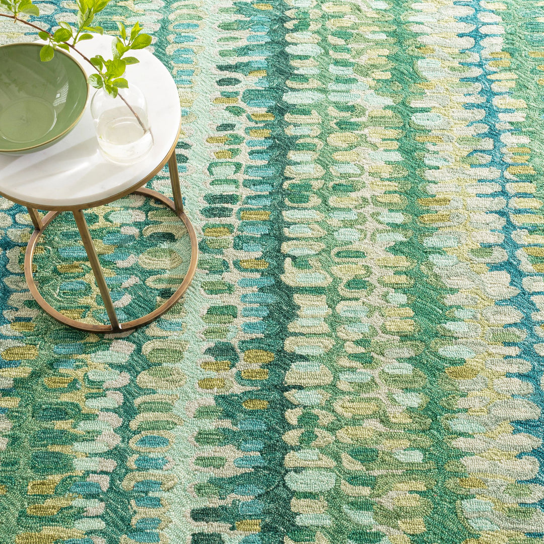 Paint Chip Moss Hand Micro Hooked Wool Rug Rug By Annie Selke