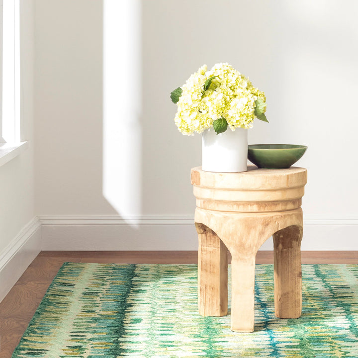 Paint Chip Moss Hand Micro Hooked Wool Rug Rug By Annie Selke