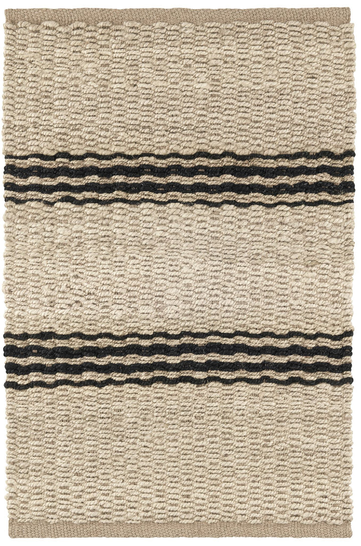 Jute Ticking Black Handwoven Rug Rug By Annie Selke