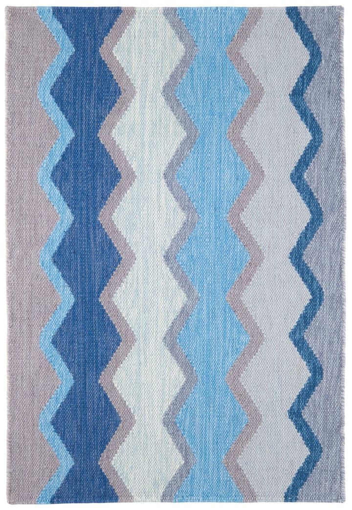 Safety Net Blue Handwoven Indoor/Outdoor Rug Rug By Annie Selke