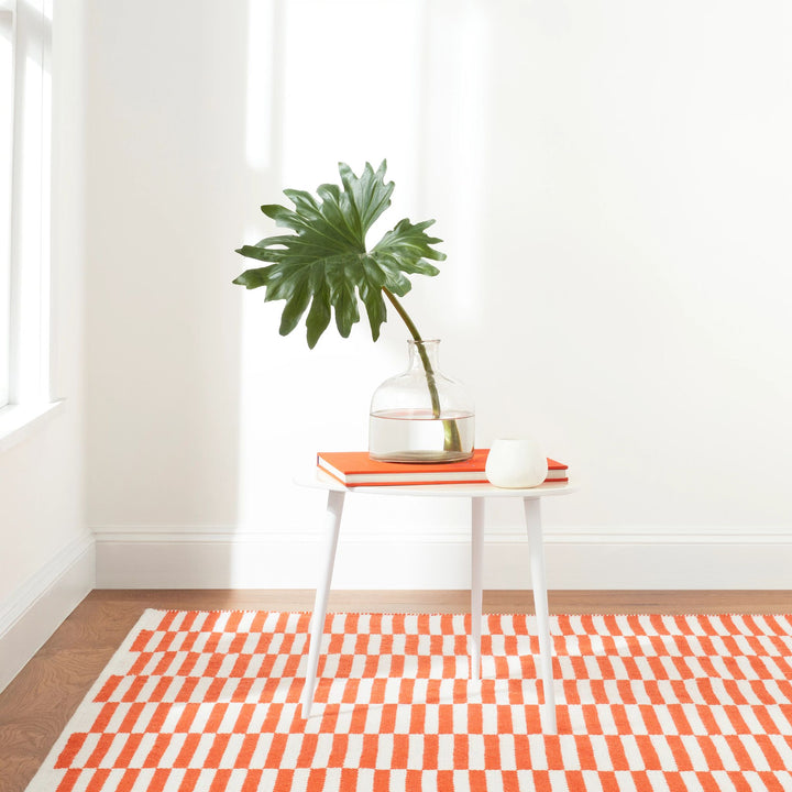 Sailing Stripe Tangerine Handwoven Indoor/Outdoor Rug Rug By Annie Selke