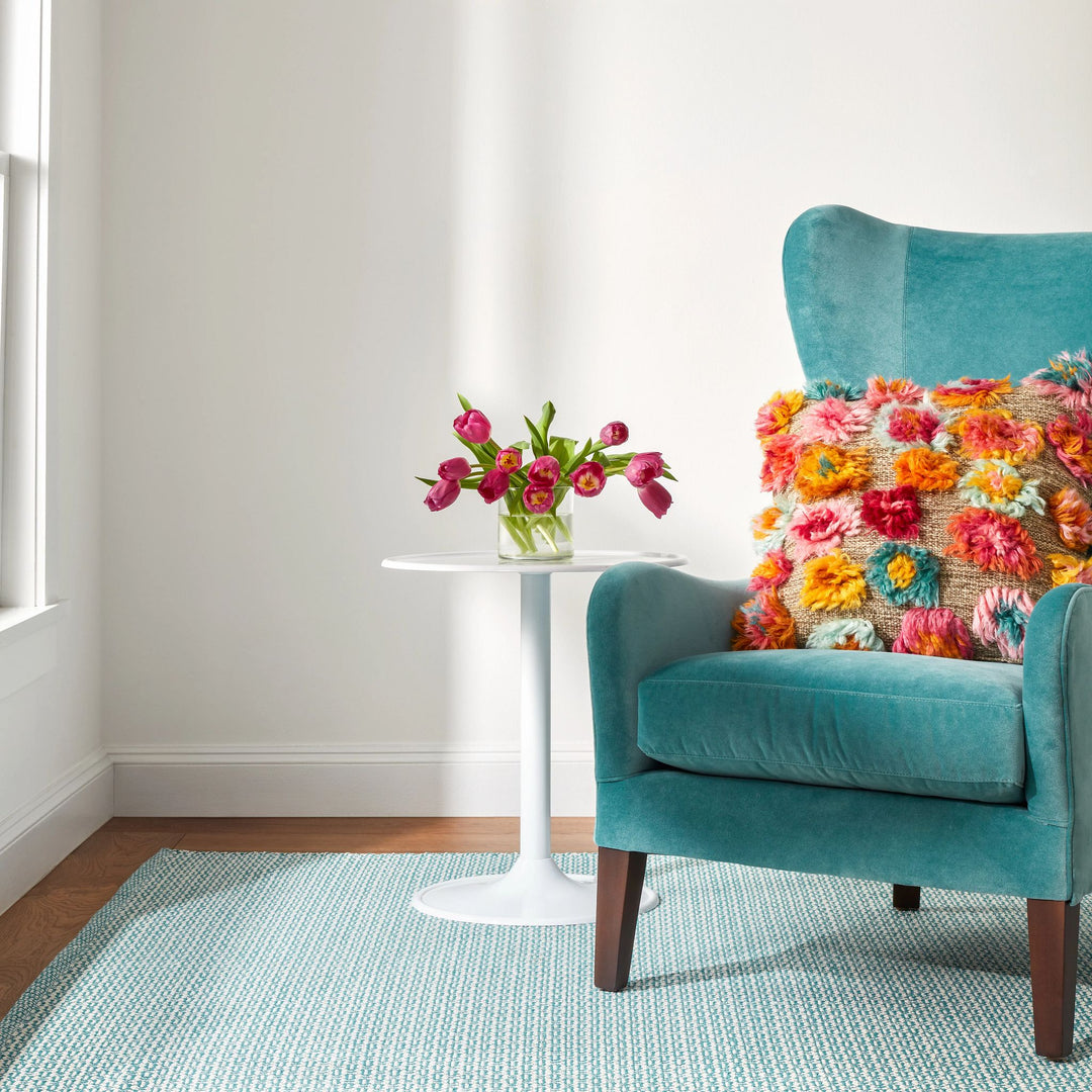 Miss Muffet Teal Handwoven Cotton Rug Rug By Annie Selke