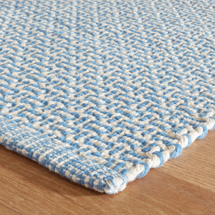 Miss Muffet French Blue Handwoven Cotton Rug Rug By Annie Selke