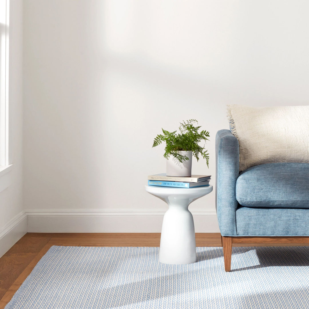 Miss Muffet French Blue Handwoven Cotton Rug Rug By Annie Selke