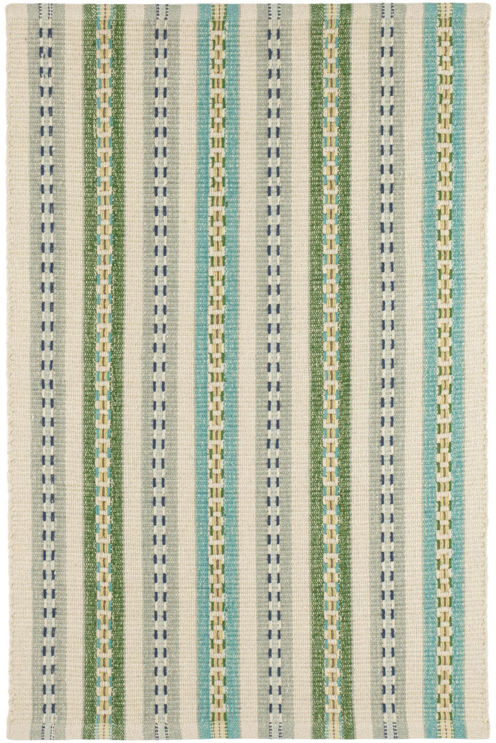 Long Slade Teal Handwoven Cotton Rug Rug By Annie Selke