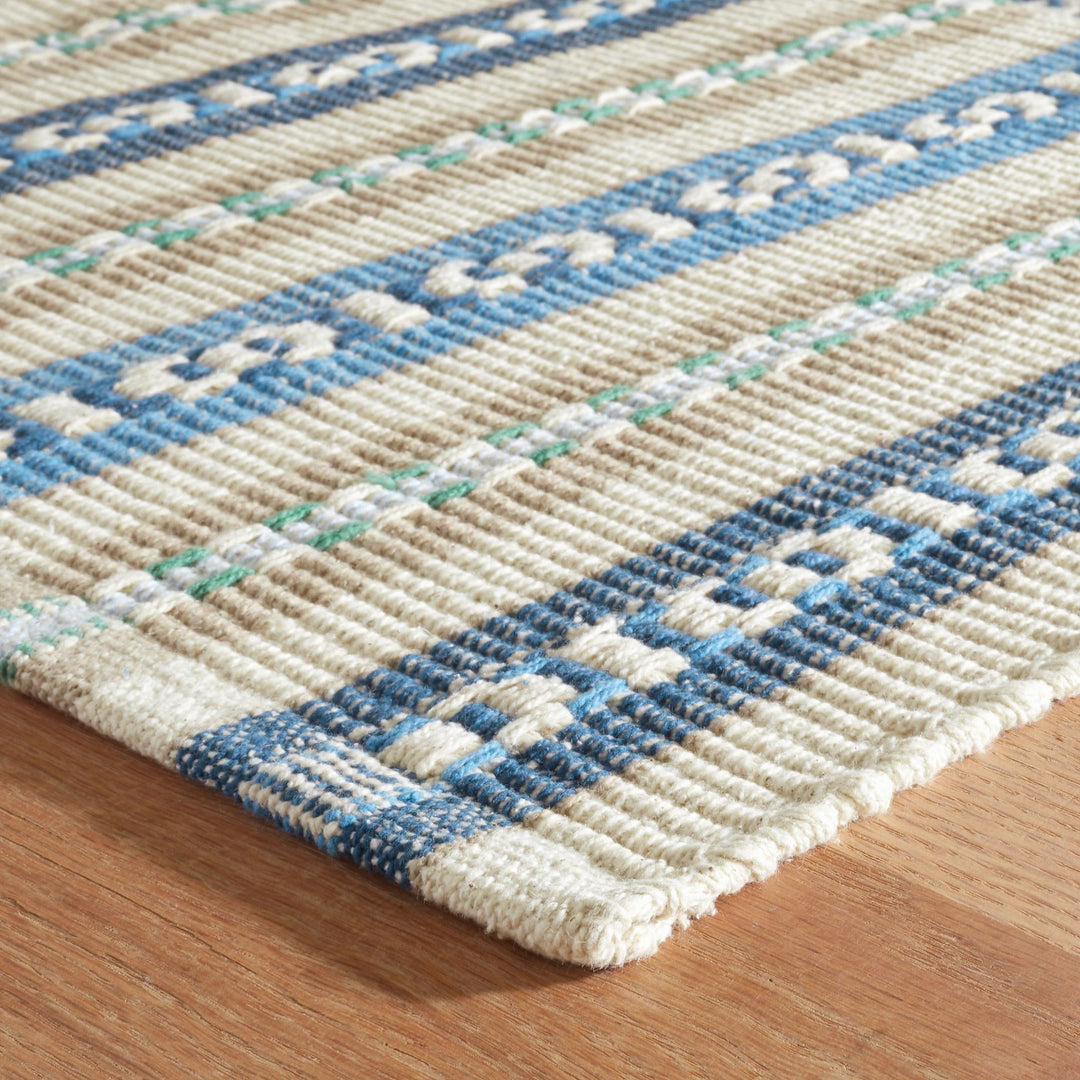 Long Slade Indigo Handwoven Cotton Rug Rug By Annie Selke