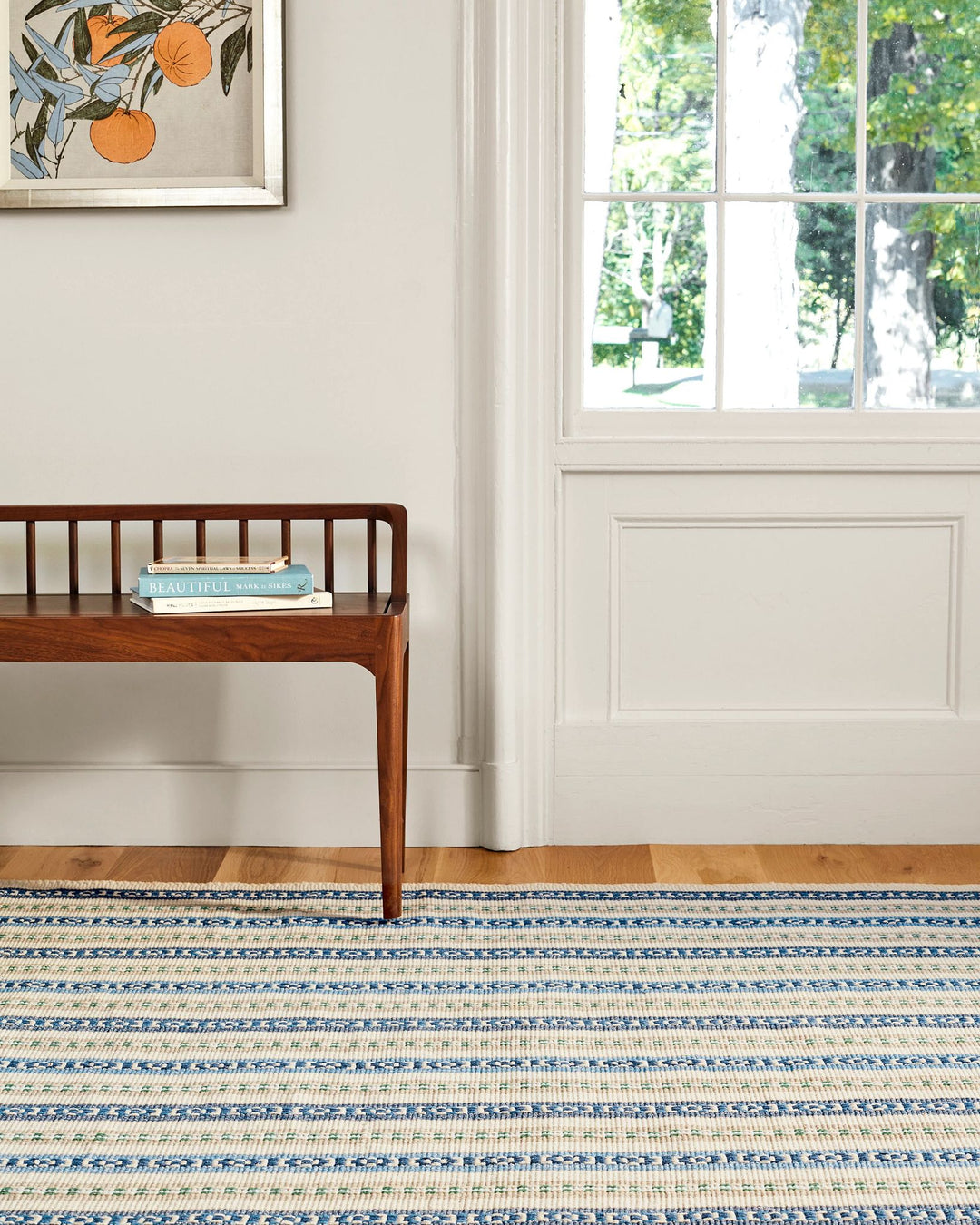 Long Slade Indigo Handwoven Cotton Rug Rug By Annie Selke