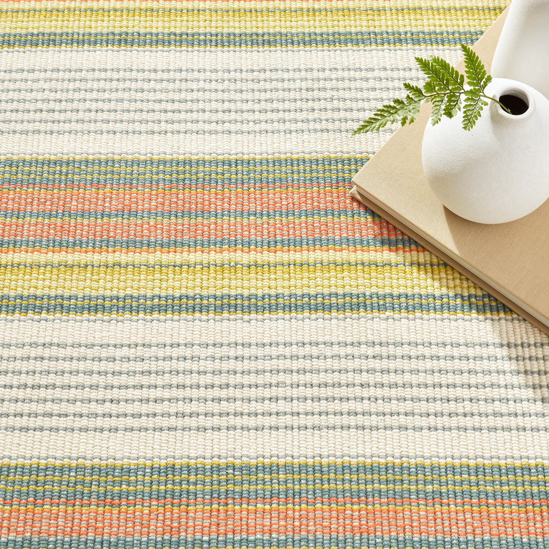 Sloane Stripe Sprout Handwoven Cotton Rug Rug By Annie Selke