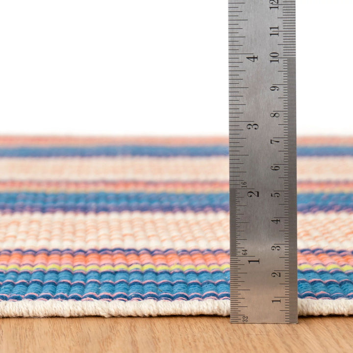 Sloane Stripe Sunset Handwoven Cotton Rug Rug By Annie Selke