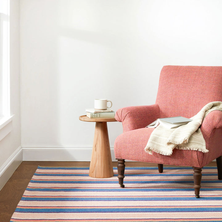 Sloane Stripe Sunset Handwoven Cotton Rug Rug By Annie Selke