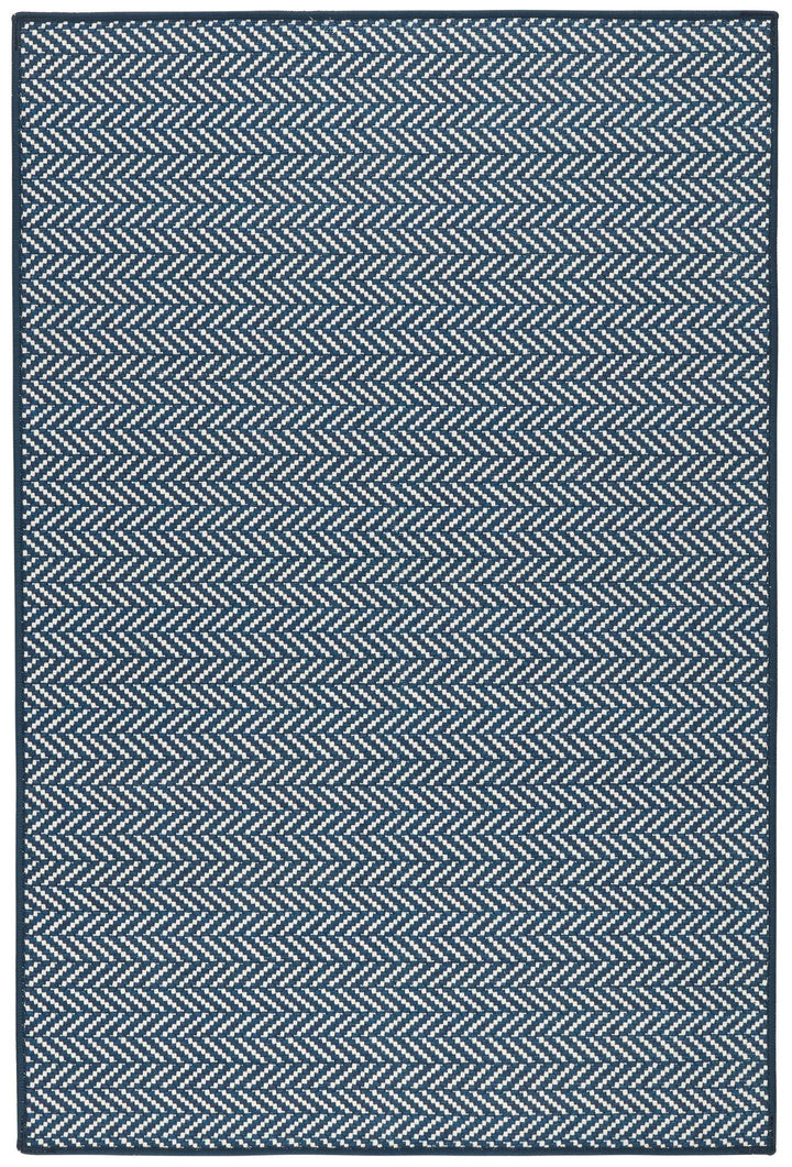 Herringbone Navy Machine Washable Rug Rug By Annie Selke
