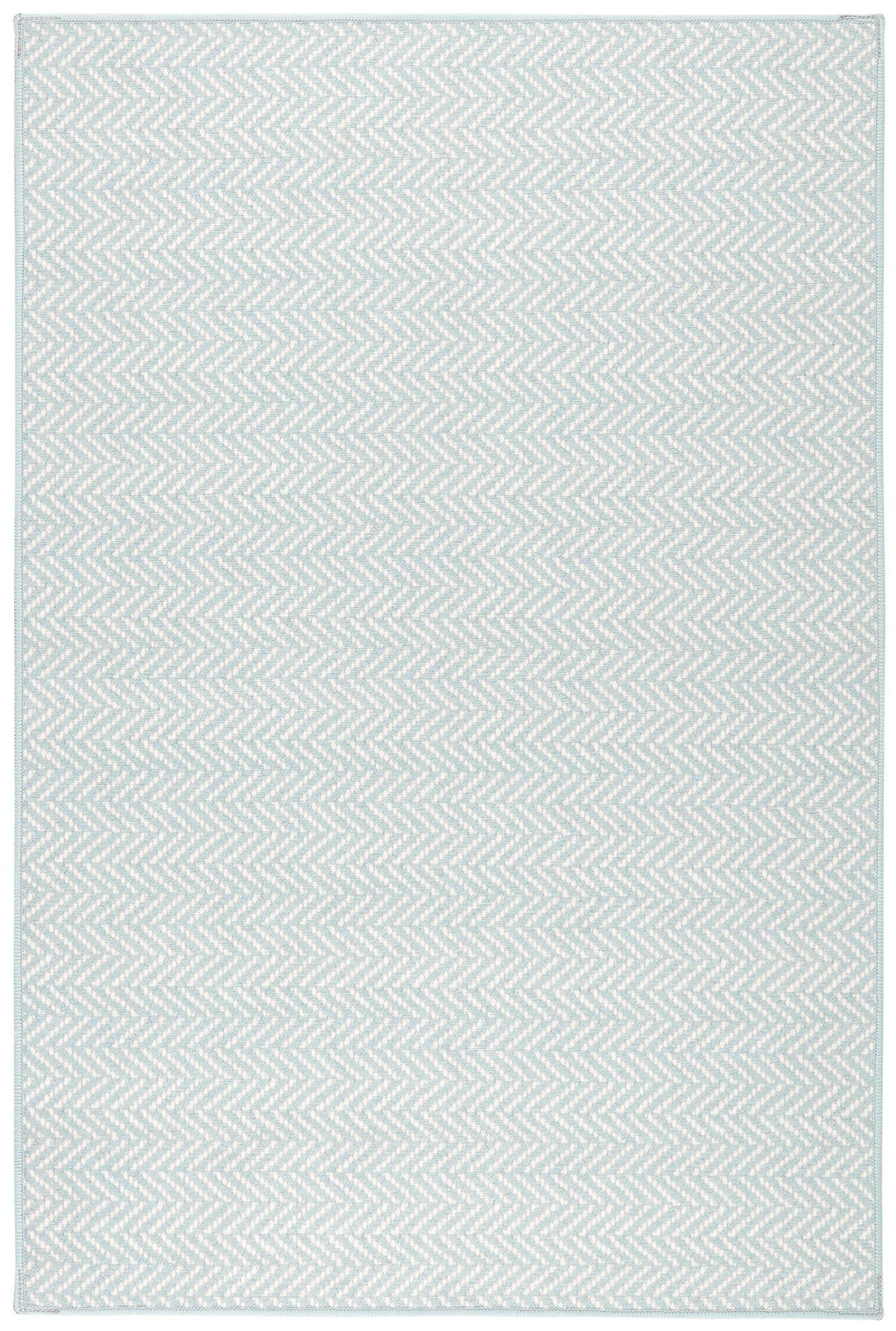 Herringbone Swedish Blue Machine Washable Rug Rug By Annie Selke