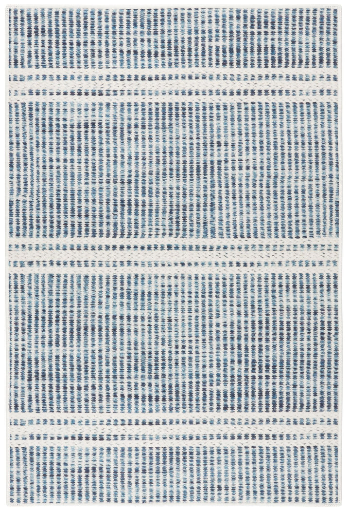 Malta Blue Machine Washable Rug Rug By Annie Selke