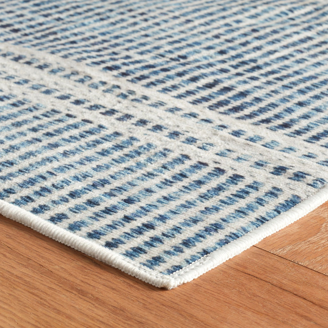 Malta Blue Machine Washable Rug Rug By Annie Selke