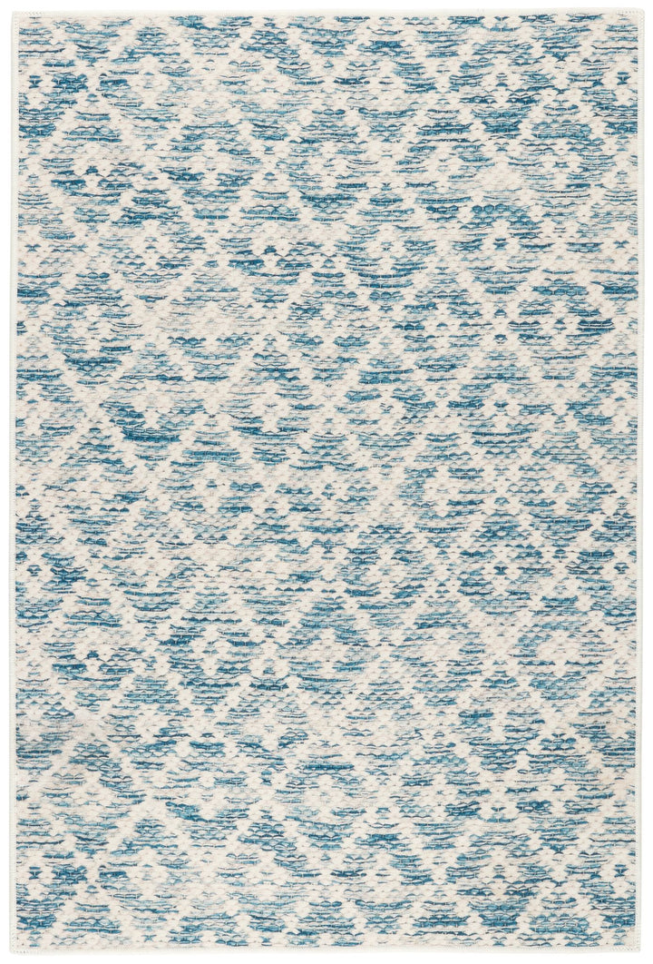 Melange Diamond Blue Machine Washable Rug Rug By Annie Selke
