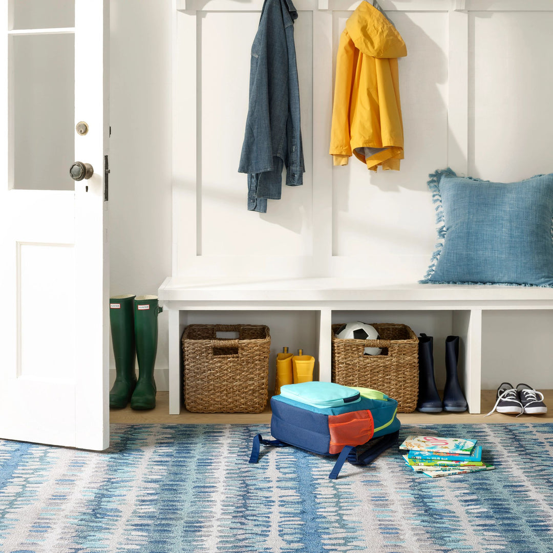Paint Chip Blue Machine Washable Rug Rug By Annie Selke