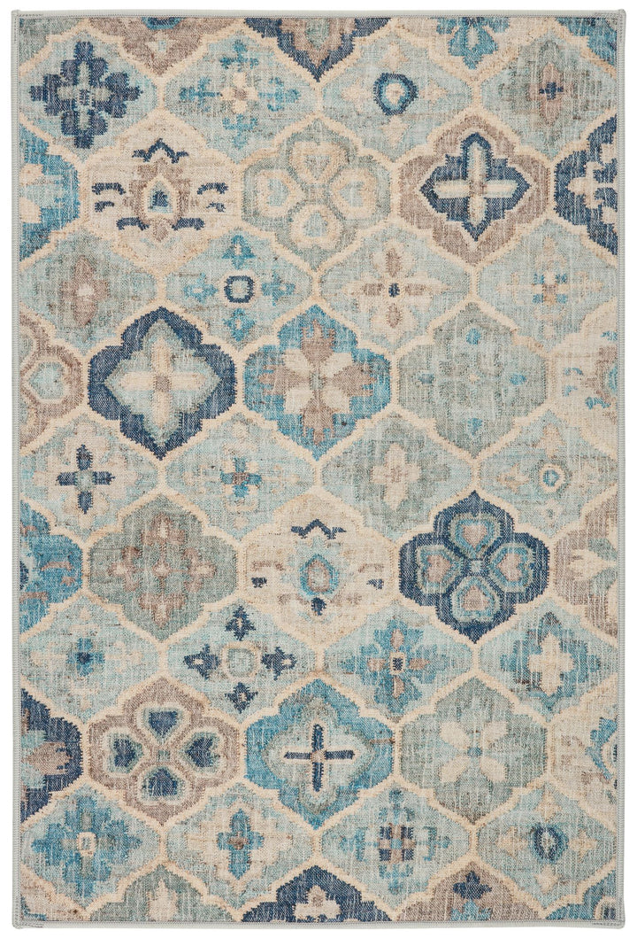 Pali Blue Machine Washable Rug Rug By Annie Selke