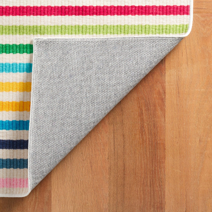 Rainbow Stripe Multi Machine Washable Rug Rug By Annie Selke